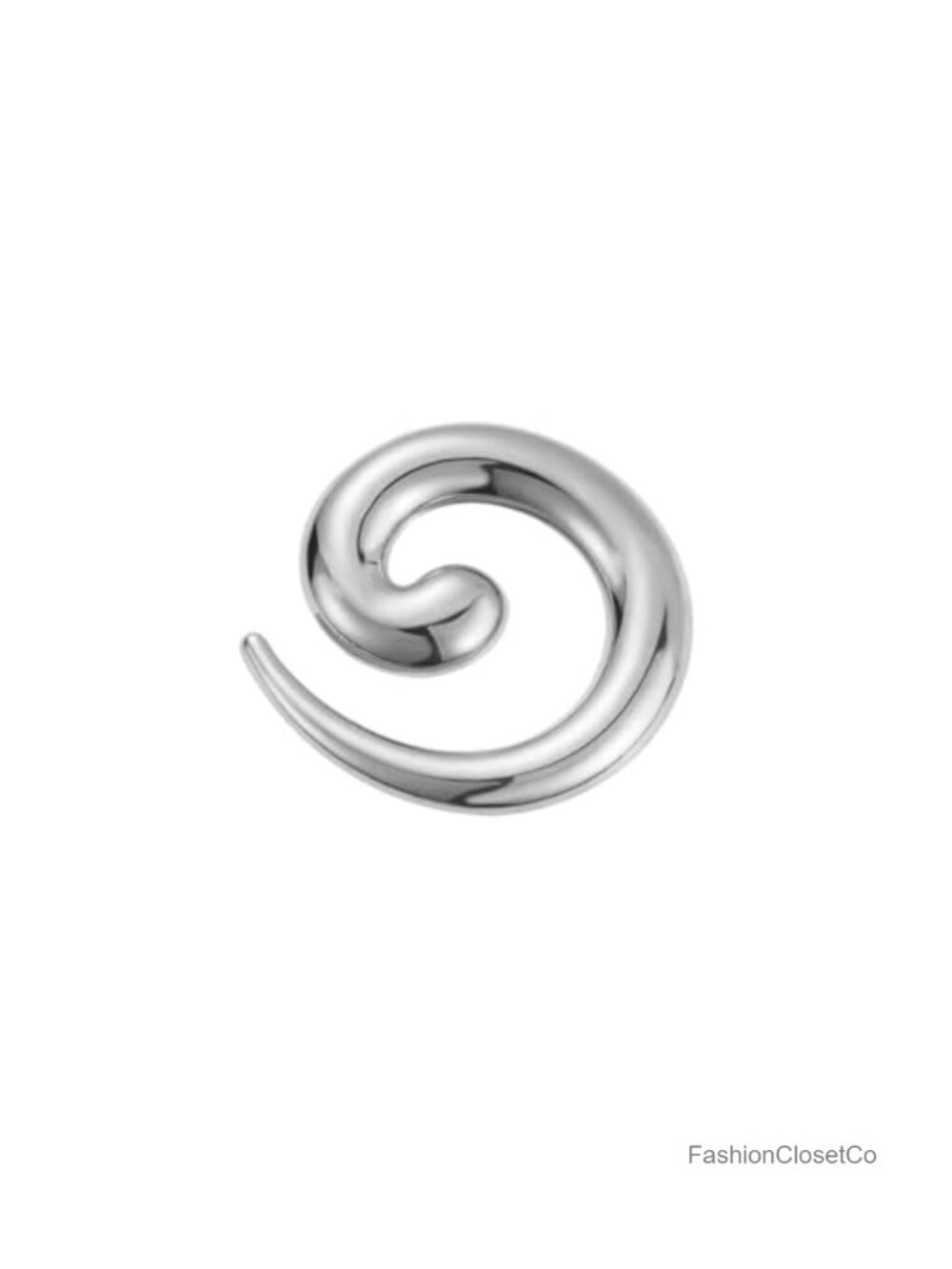 Chunky Spiral Brooch Pin Gold Silver Geometric Statement Lapel Pin